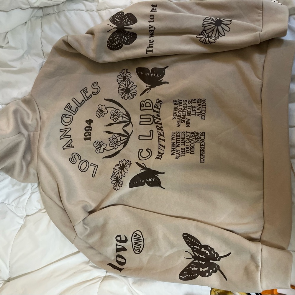 Tan butterfly hoodie